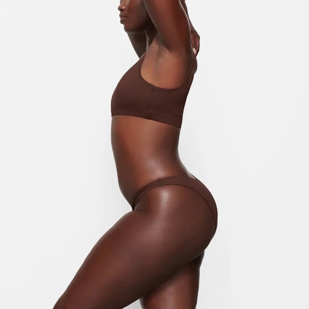 SKIMS‎ Swim Cheeky Tanga Bottoms Cocoa Womens 4X